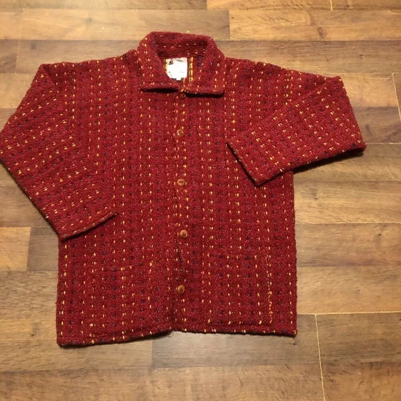 BOLIVAN IMPORTS BY LUCY HAND KNIT WOOL SWEATER JACKET-Women's Size L - Picture 1 of 5